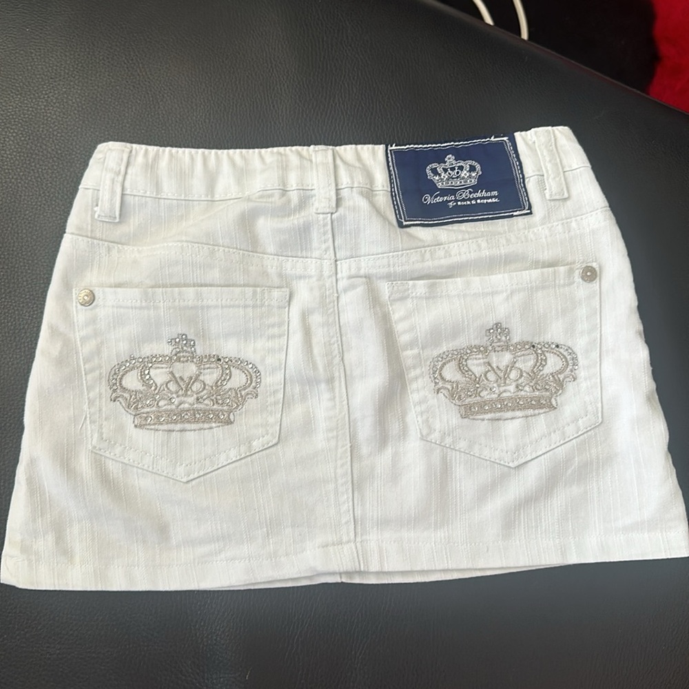 Victoria Beckham white denim skirt